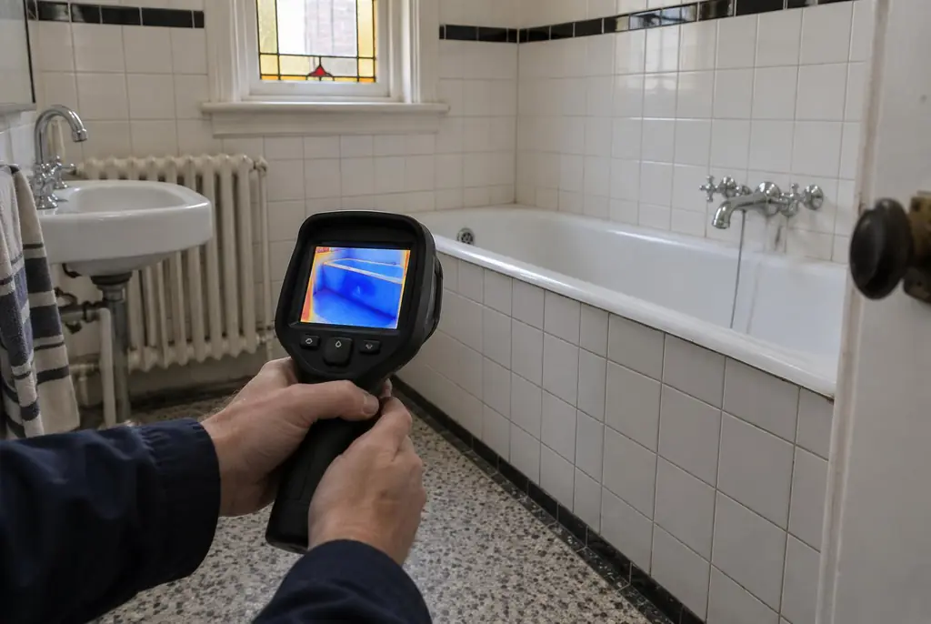 Lekdetectie Heino – onderzoek in een badkamer van een oudere woning