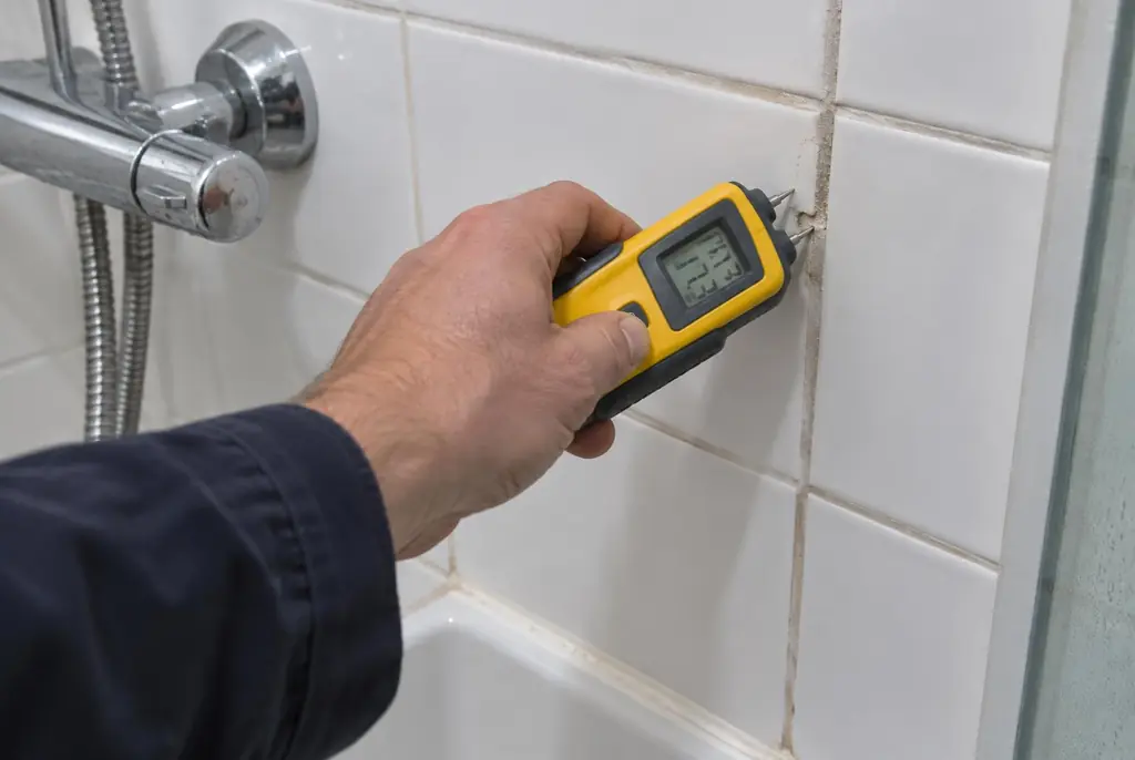 Lekdetectie Heino – vochtmeter op badkamertegels bij de douche